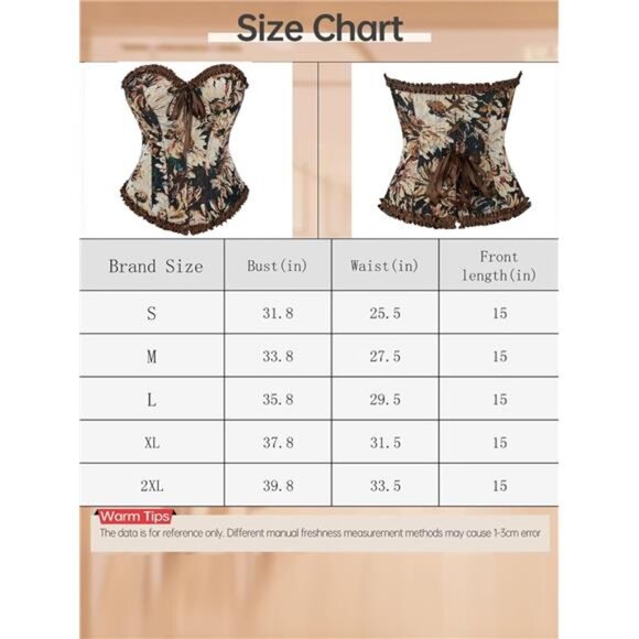 Renaissance Corset Top for Women Brown3 - Picture 7 of 7